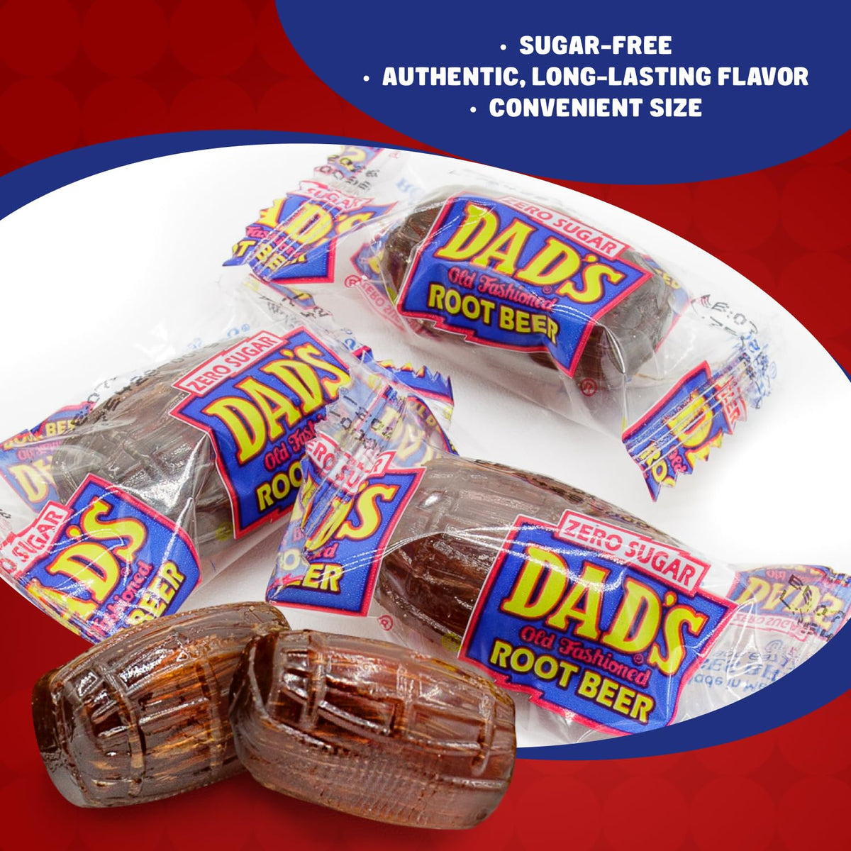 Donty-Tonty Dad's Root Beer Barrels Sugar Free 2 lb – Original Flavor, Bulk Candies