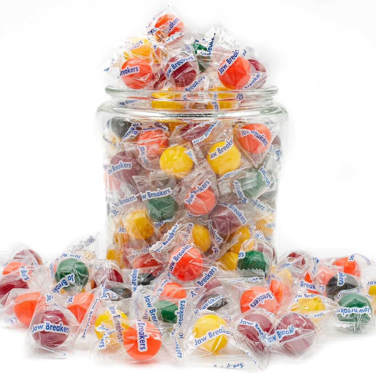 Donty-Tonty JAW BREAKERS – 4 lb Bulk Hard Candy with 5 Assorted Fruit Flavors, Individually Wrapped