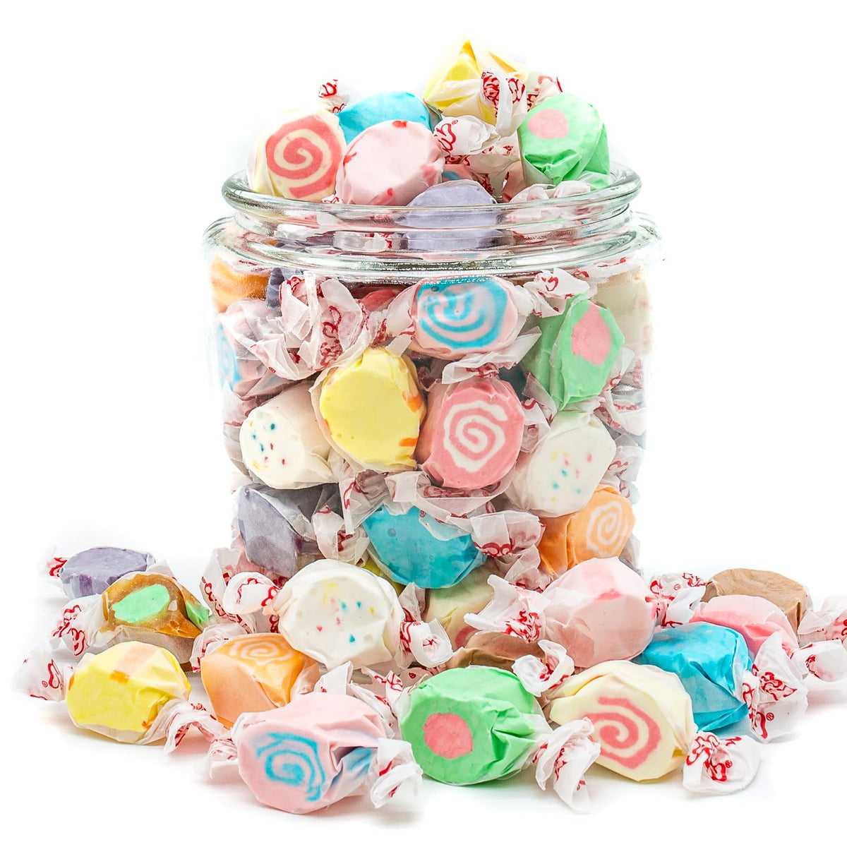 Donty-Tonty Salt Water Taffy 4 lb – 12 Flavors, Individually Wrapped, Gluten & Nut Free