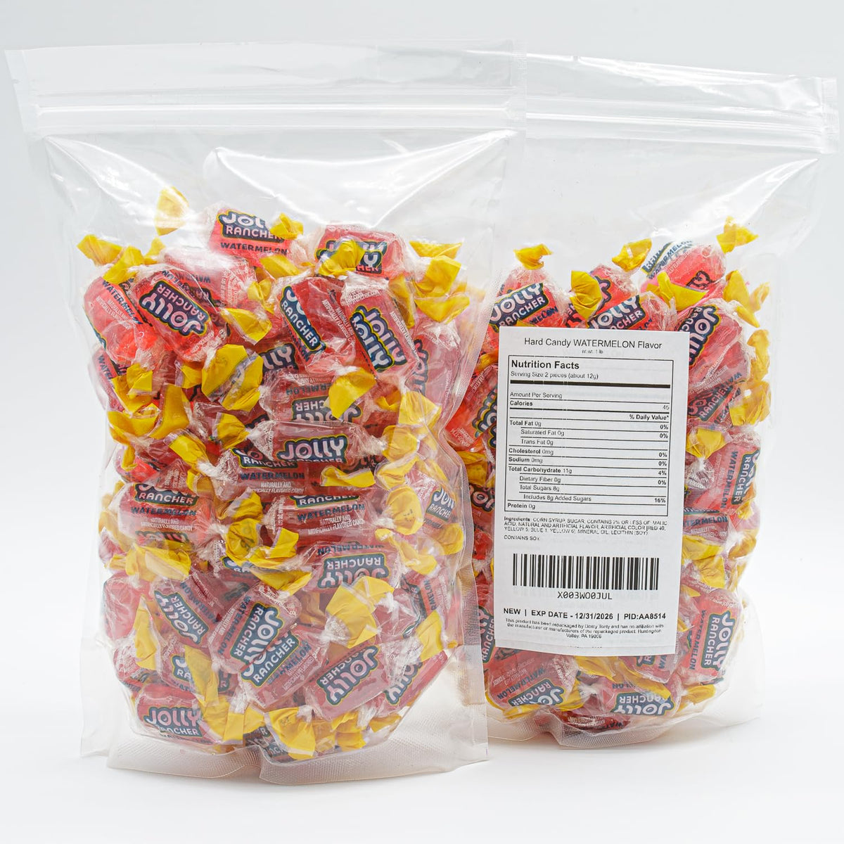 Donty-Tonty WATERMELON Hard Candy Original Flavor – 2 lb Bulk, 148 Wrapped Pieces
