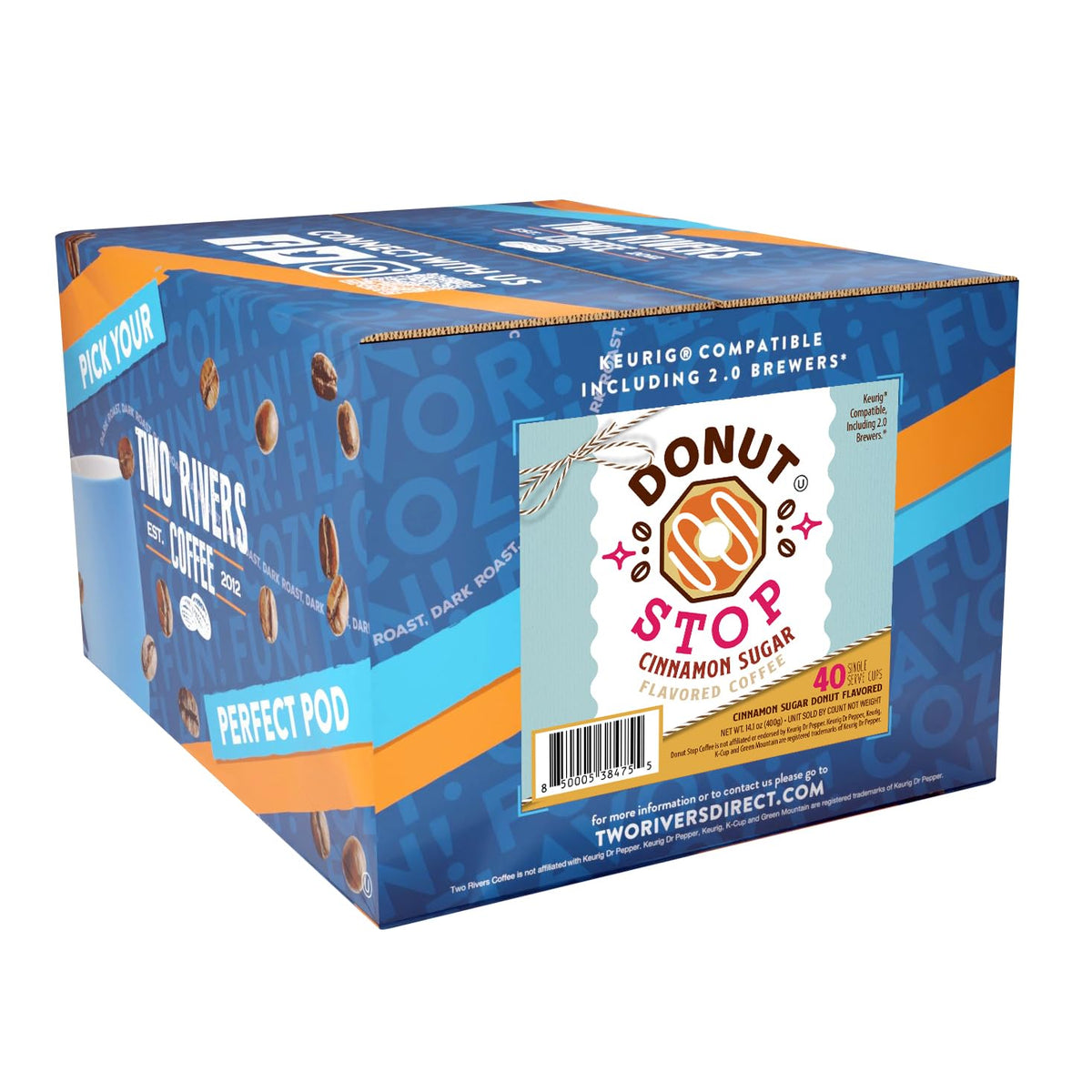 Donut Stop Cinnamon Sugar Coffee Pods – Keurig 2.0 Compatible, 40 Count