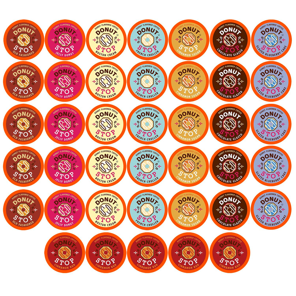 Donut Stop Flavored Coffee Pods – 40-Count Assorted Flavors, Keurig 2.0 Compatible