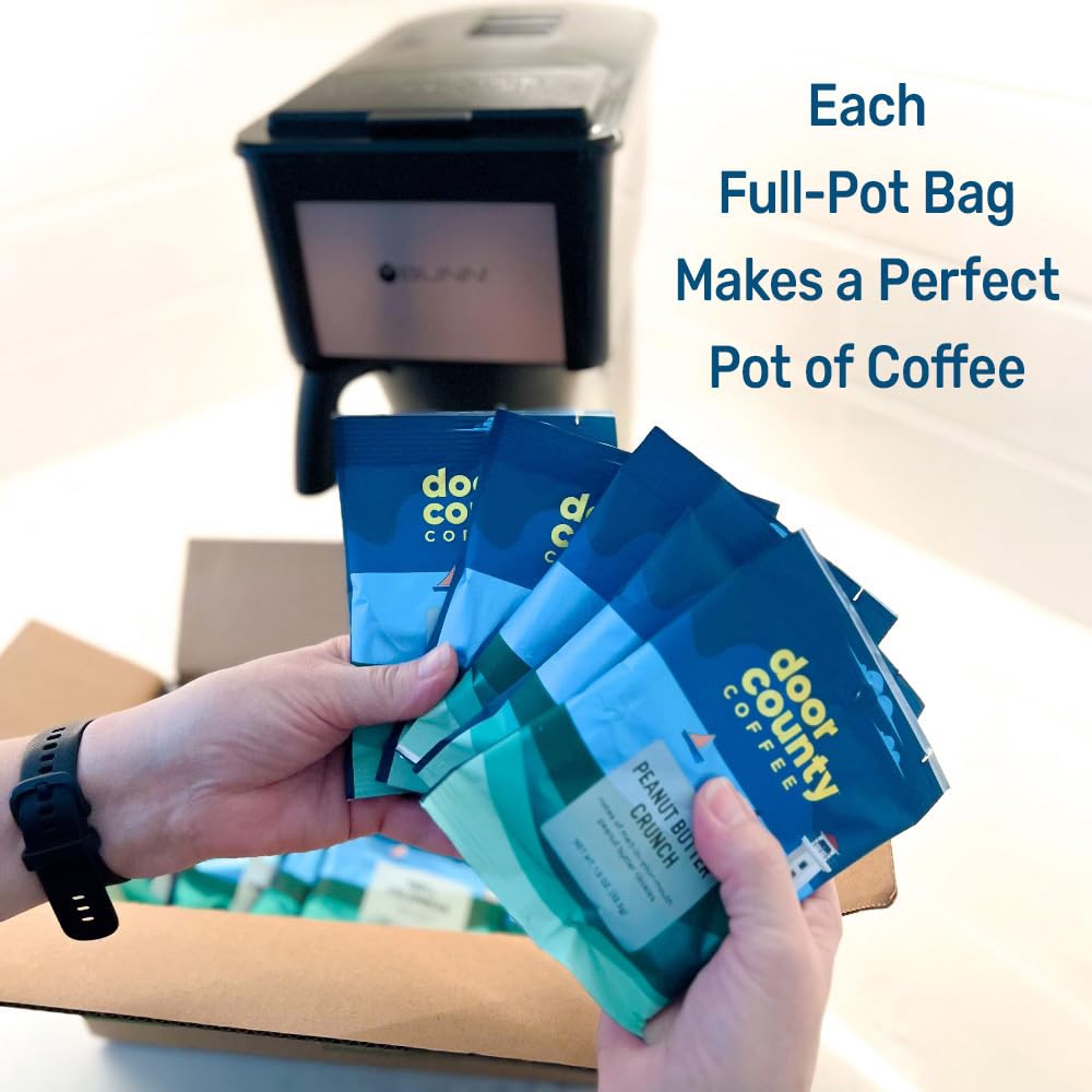Door County Coffee & Tea Co. Gourmet Flavored Coffee Sampler Pack – 10 Full-Pot Bags