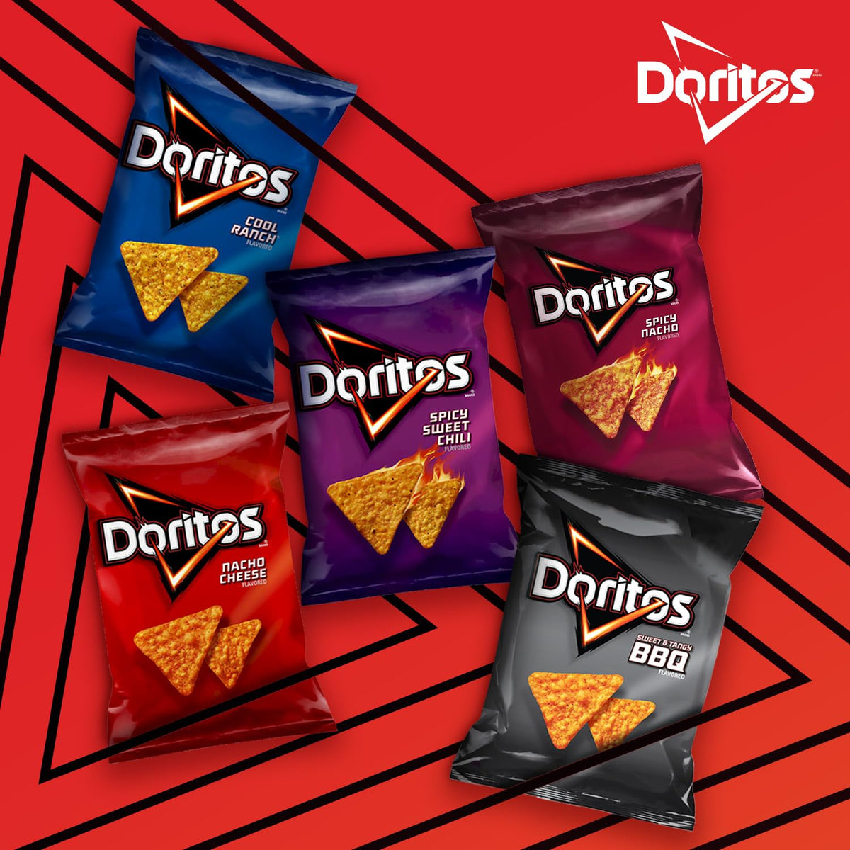 Doritos Cool Ranch Flavored Tortilla Chips — 40 Pack, 1 Oz Bags