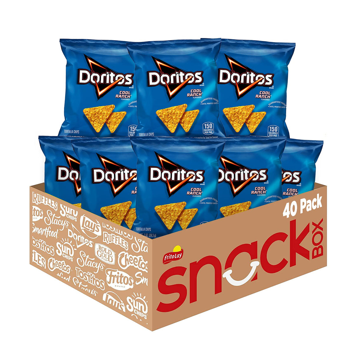 Doritos Cool Ranch Flavored Tortilla Chips — 40 Pack, 1 Oz Bags