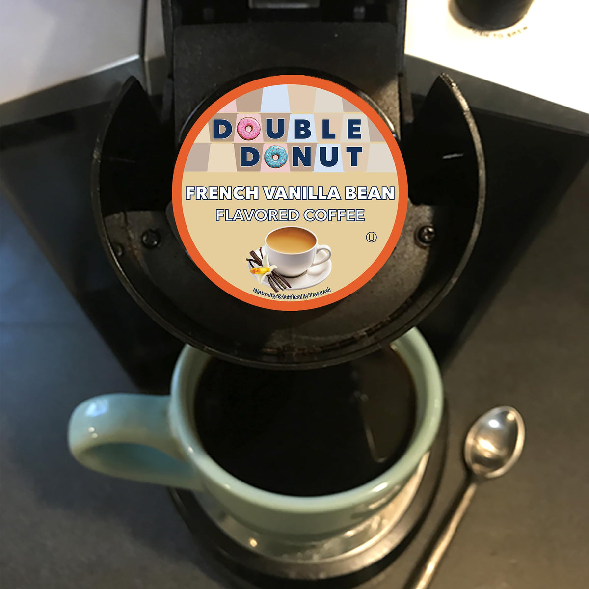 Double Donut French Vanilla Medium Roast K-Cup Pods – 80 Count