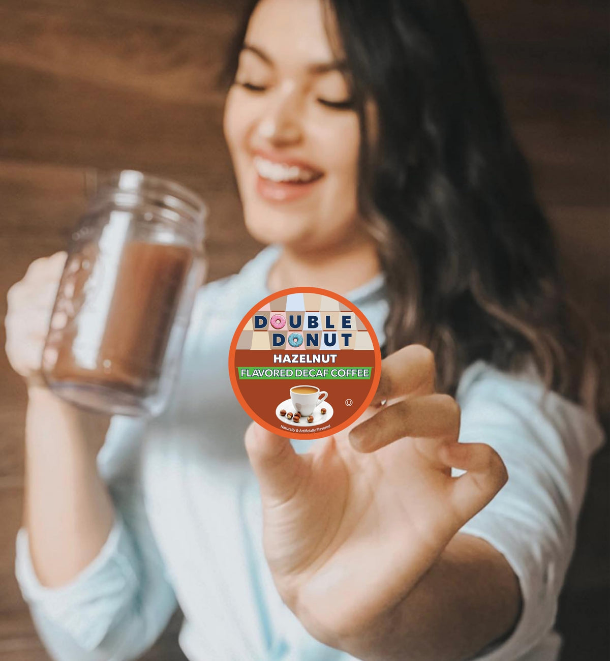 Double Donut Coffee Flavored Decaf Hazelnut K-Cups – Medium Roast, 80-Count Pack