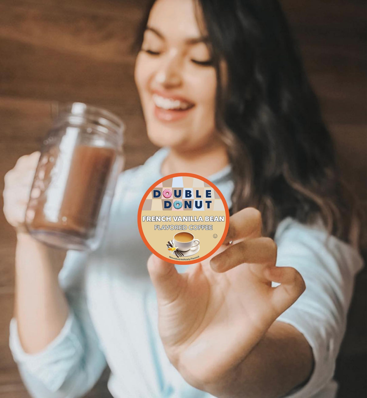 Double Donut French Vanilla Medium Roast K-Cup Pods – 80 Count