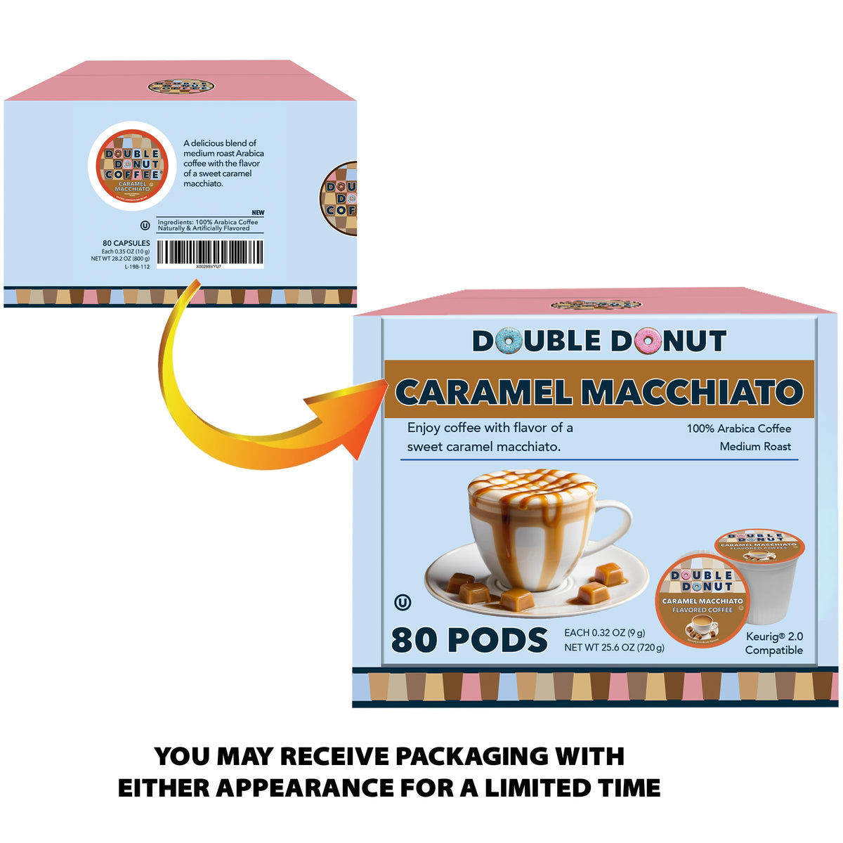 Double Donut Caramel Macchiato Pods - Keurig K-Cup, Medium Roast, 80 Count