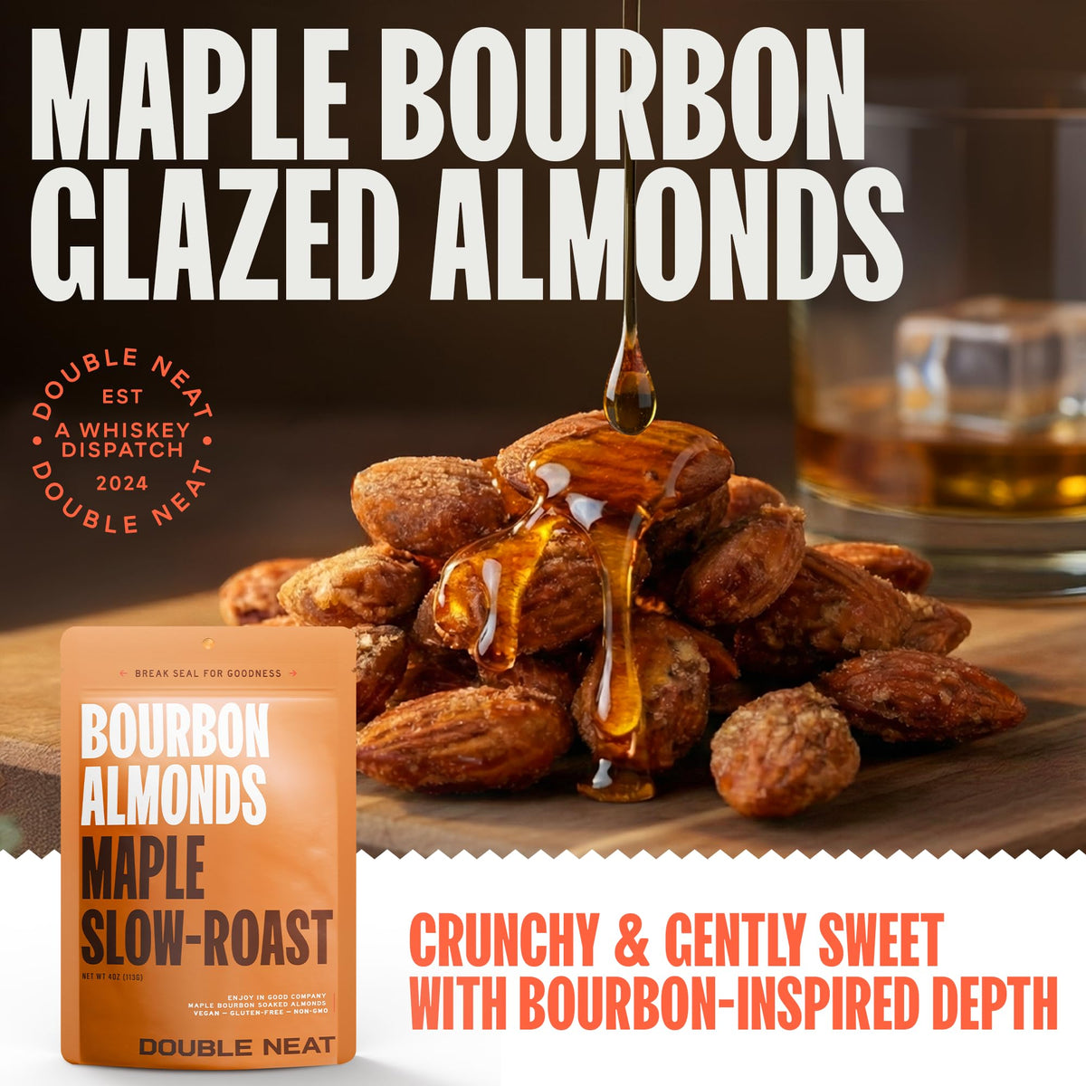 Double Neat Bourbon Flavored Snacks Variety Pack — 3-Pack Gift Box, 10 oz