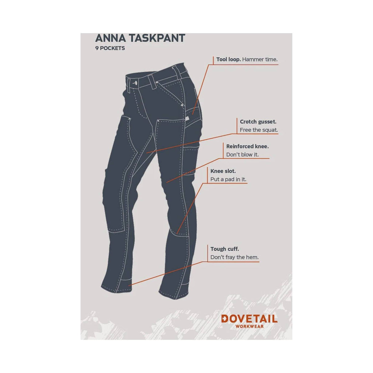Dovetail Women's Anna Task Pant - Uniform Navy