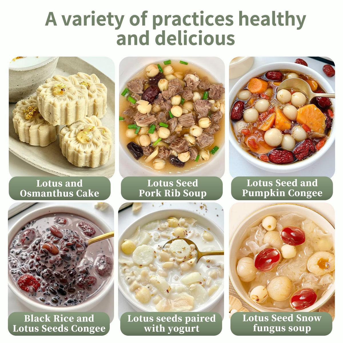 DOZO Lotus Seeds - White Lotus Seeds, Dried Lian Zi (400g) | Natural, Additive-Free