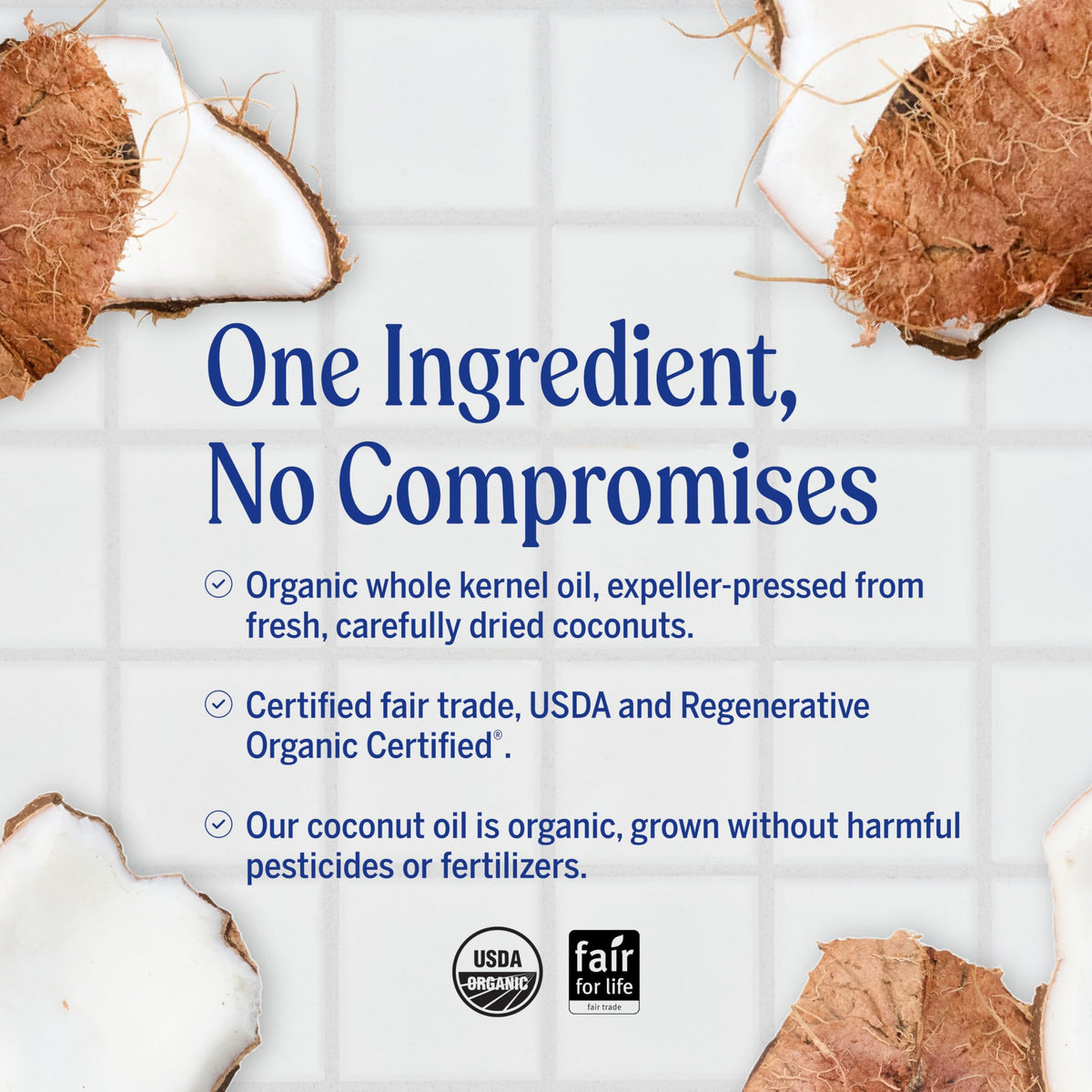 Dr. Bronner's Organic Virgin Coconut Oil – Whole Kernel, 30 oz | Versatile, Fresh-Pressed, Fair Trade