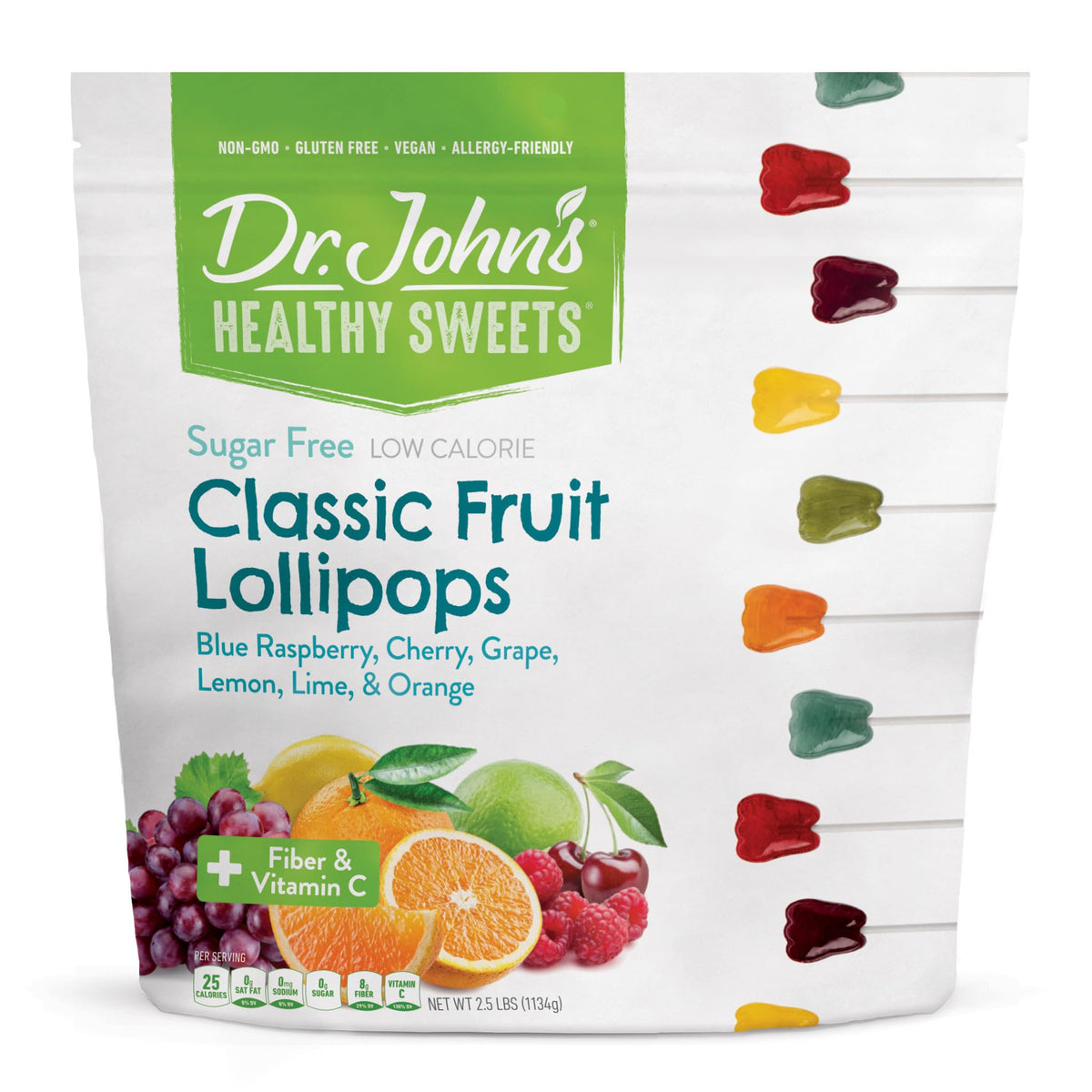 Dr. John’s Sugar Free Classic Fruit Tooth Lollipops – Keto, Vegan, Gluten Free + Vitamin C | 150 Count Bulk