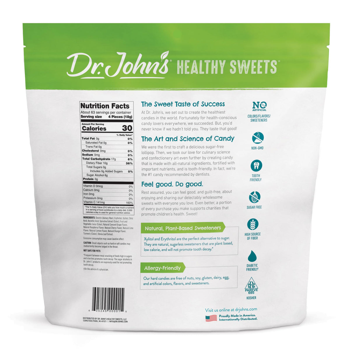Dr. John's Healthy Sweets Classic Fruit Hard Candy — Zero Sugar, Dye-Free, Keto Friendly (252 Count)