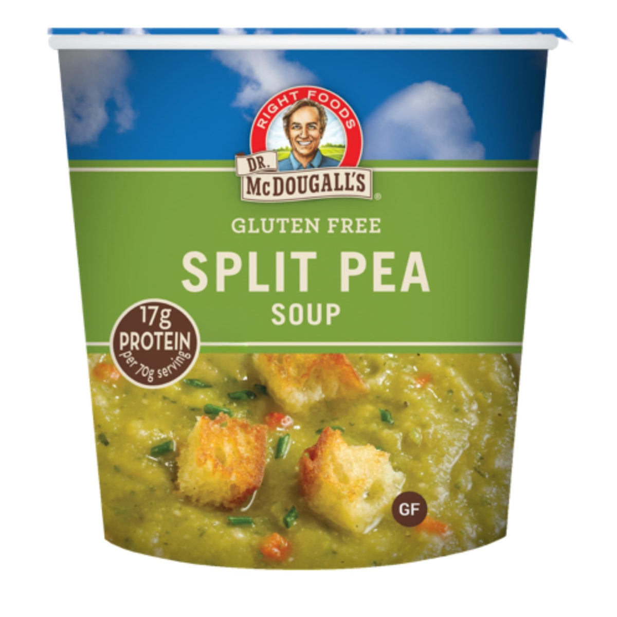 Dr. McDougall's Right Foods Vegan Split Pea Soup Cups – Gluten Free, Low Sodium, Non-GMO, 6 Pack