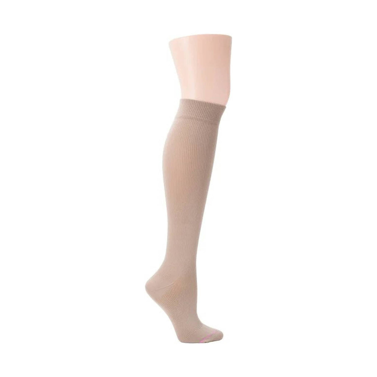 Dr. Motion Women's Compression Sock Solid Microfiber Nylon - Beige