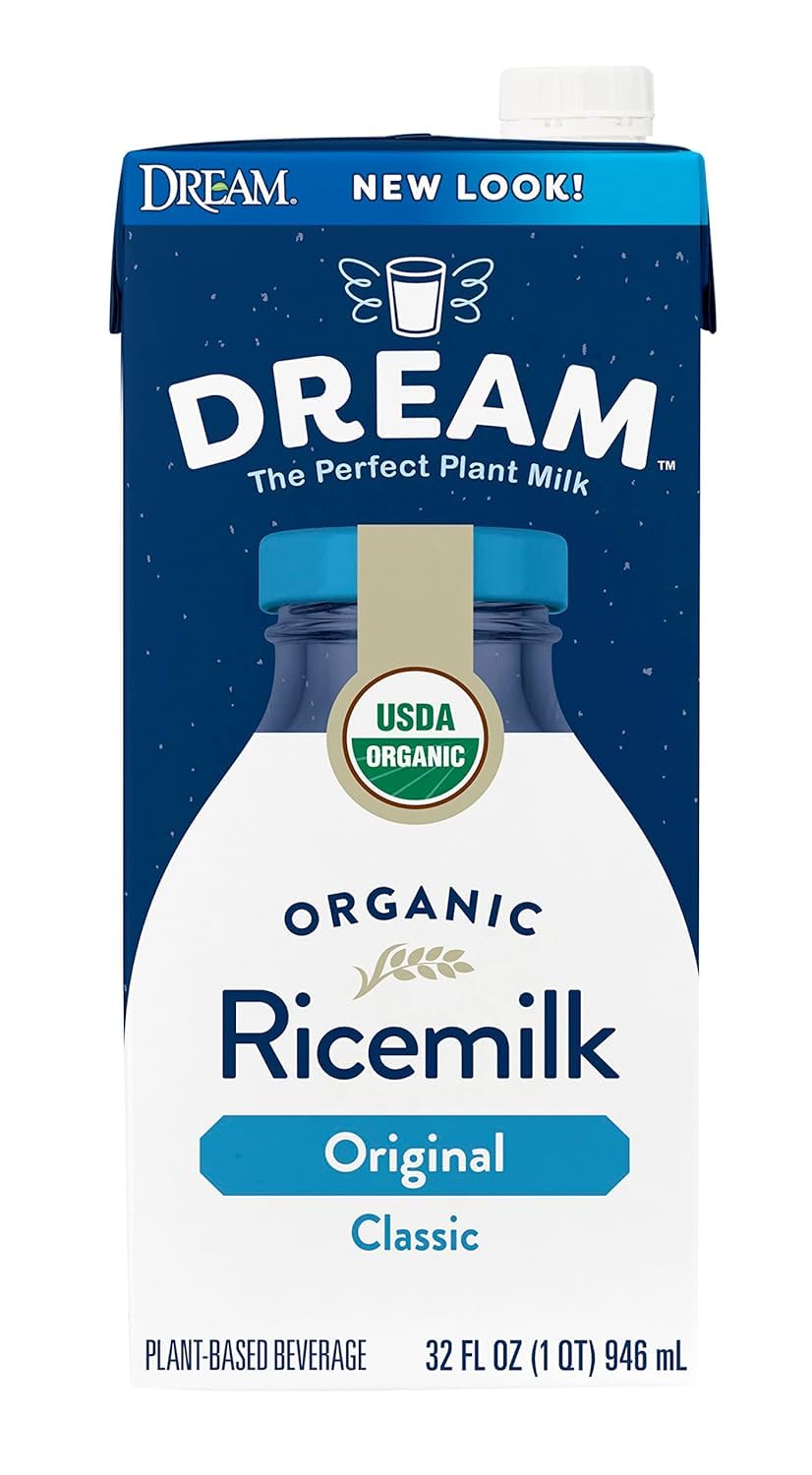 Dream Blends Rice Dream Classic Original Organic Rice Drink – 32 oz (Pack of 6) | Dairy-Free, Kosher, Non-GMO