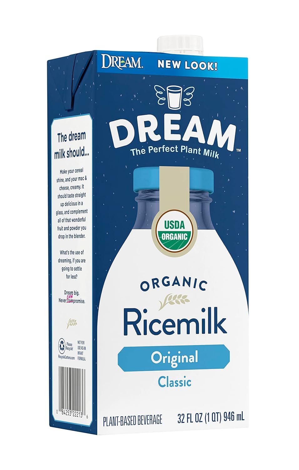 Dream Blends Rice Dream Classic Original Organic Rice Drink – 32 oz (Pack of 6) | Dairy-Free, Kosher, Non-GMO