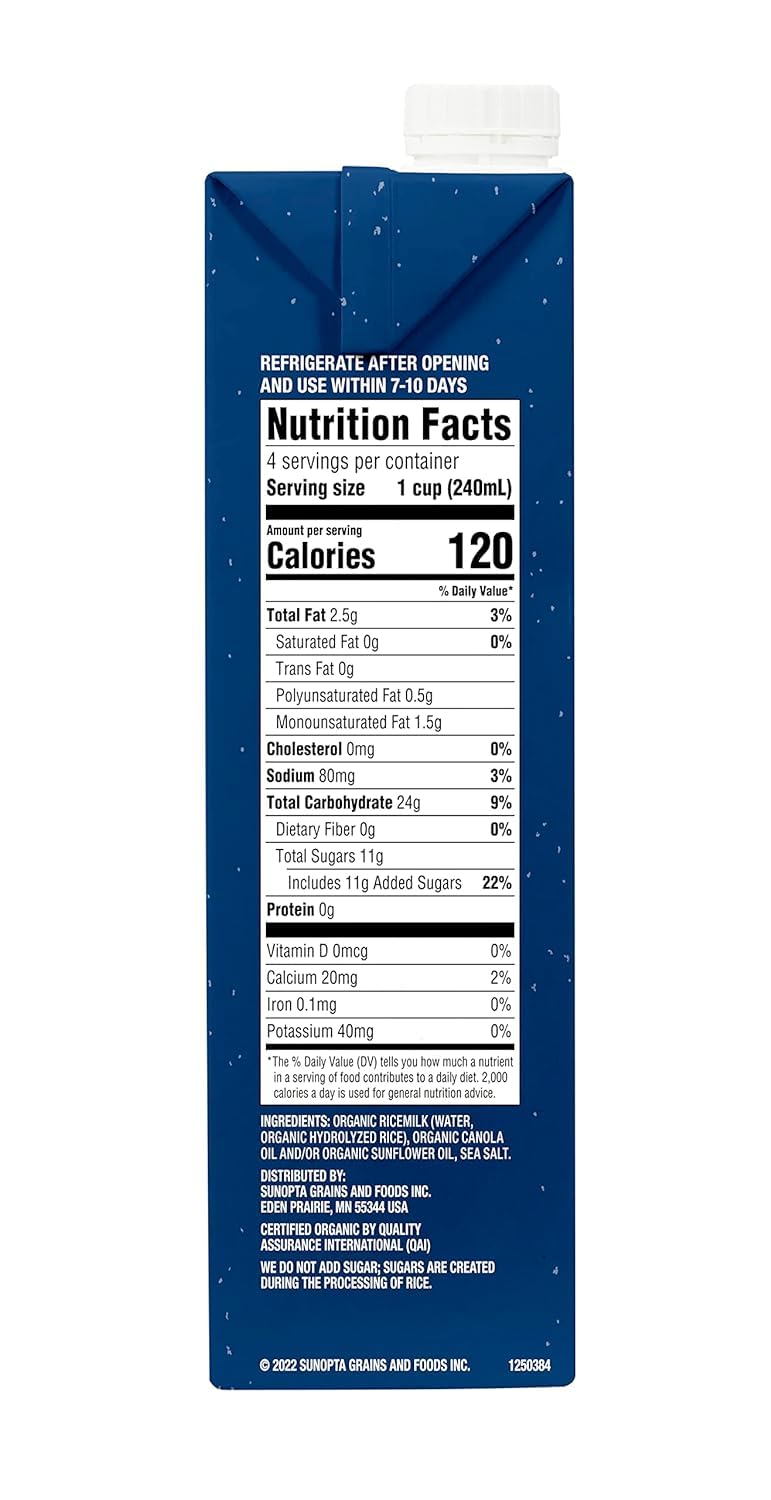 Dream Blends Rice Dream Classic Original Organic Rice Drink – 32 oz (Pack of 6) | Dairy-Free, Kosher, Non-GMO
