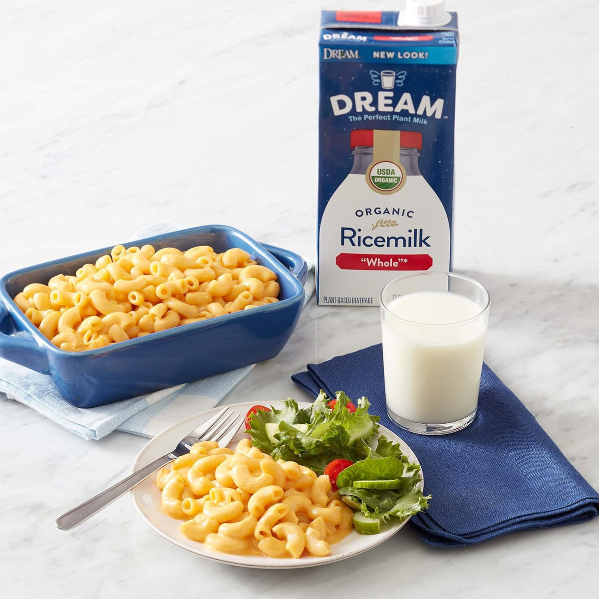 Dream Organic Whole Rice Milk | Dream Blends - Vegan, Lactose-Free, Shelf-Stable (32oz x6)