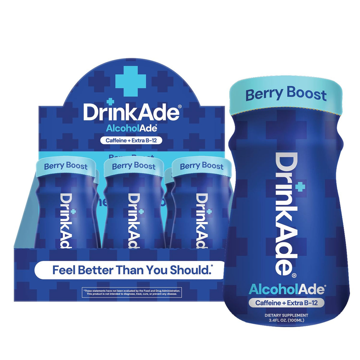 DrinkAde Boost – Sugar-Free Hydration & Energy Recovery Drink (6 Pack, Green Tea) | Vegan, 5 Calories