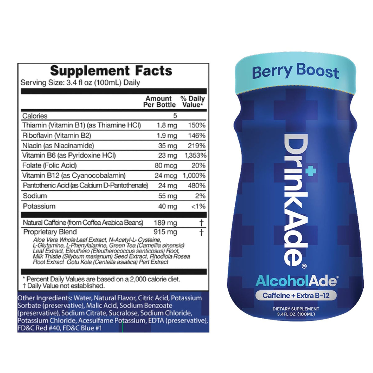 DrinkAde Boost – Sugar-Free Hydration & Energy Recovery Drink (6 Pack, Green Tea) | Vegan, 5 Calories
