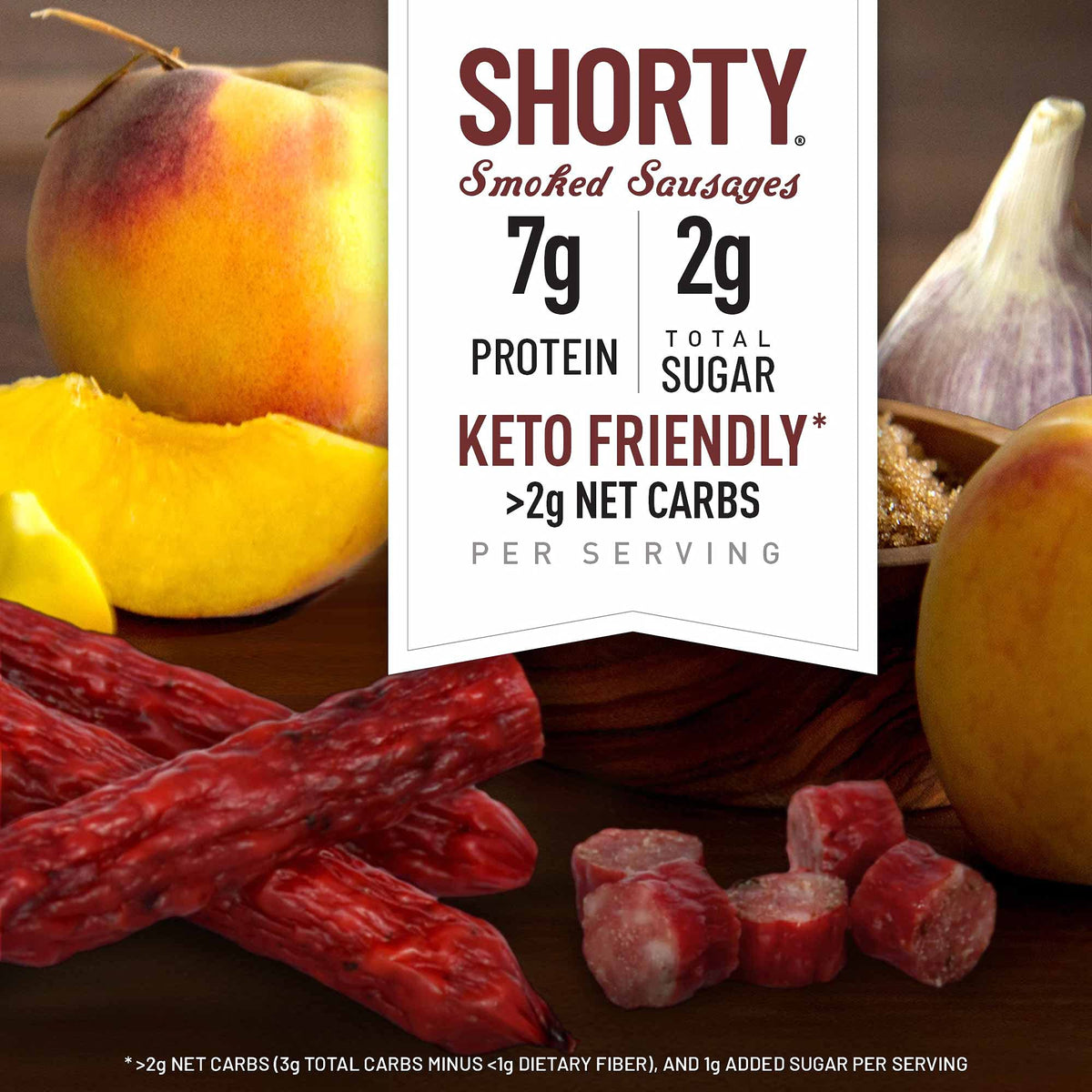 Duke's Pork Hickory Peach BBQ Smoked Shorty Sausages | 7g Protein per Serving | Gluten-Free | Pack of 8