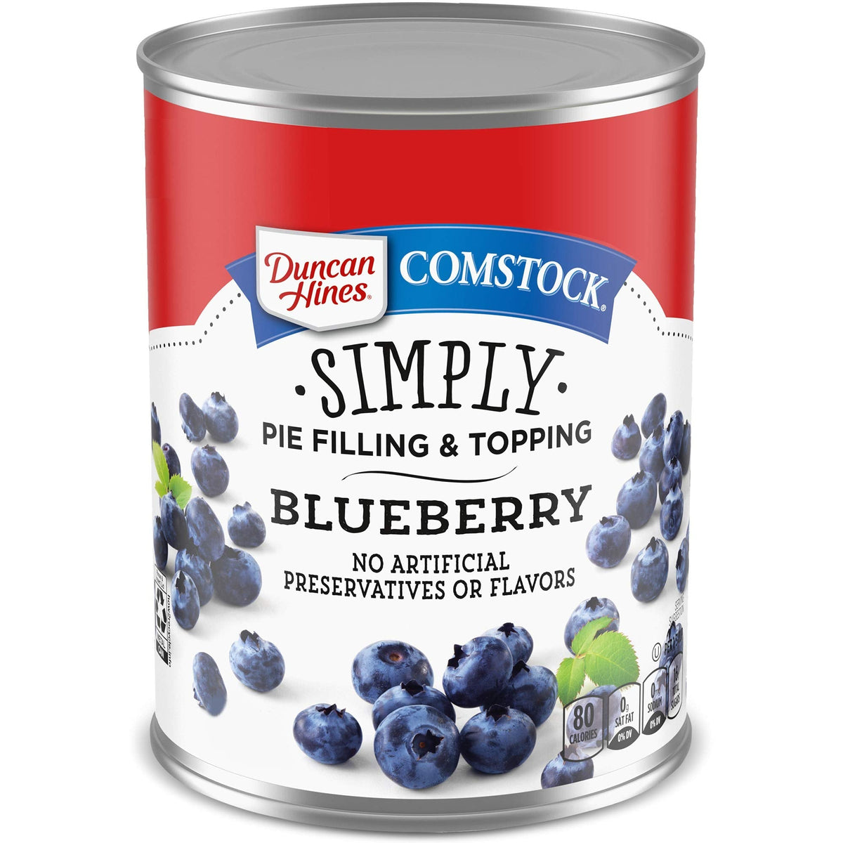 Duncan Hines Comstock Blueberry Pie Filling & Topping – 21 oz (Pack of 8)