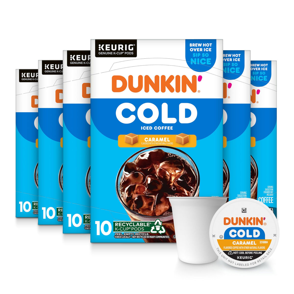 Dunkin' Cold Caramel Flavored Coffee K-Cups | 60 Pods for Iced Coffee