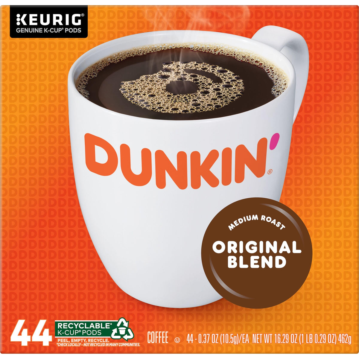 Dunkin Original Blend Medium Roast Coffee — 44 Keurig K-Cup Pods
