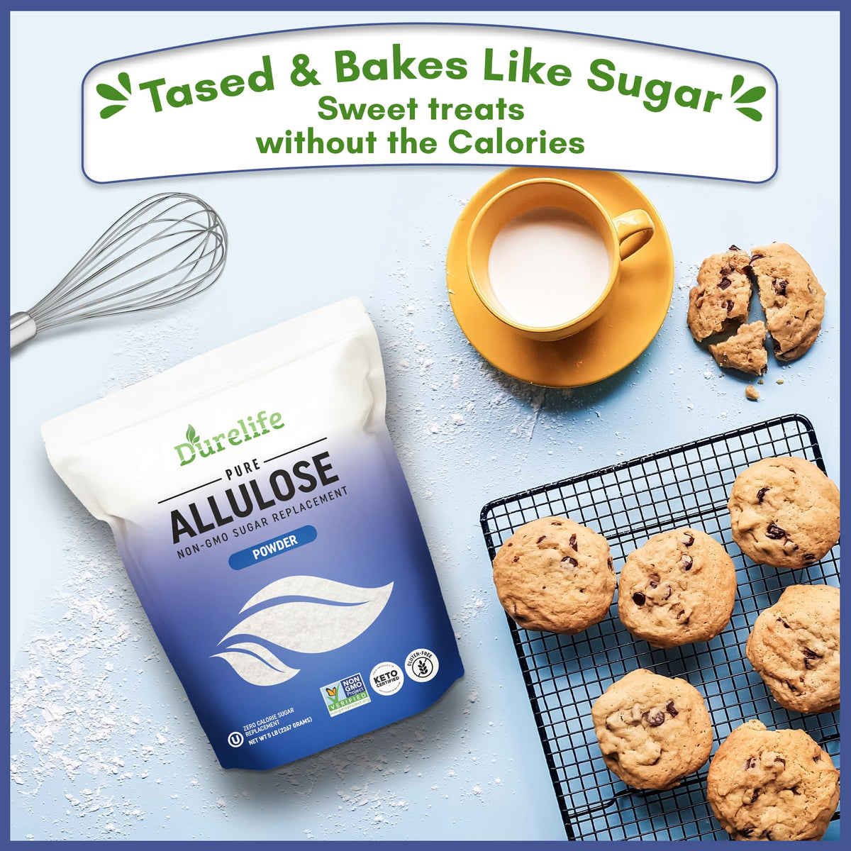 DureLife Allulose Sweetener – 5 lb Pure, Zero-Calorie, Keto & Kosher