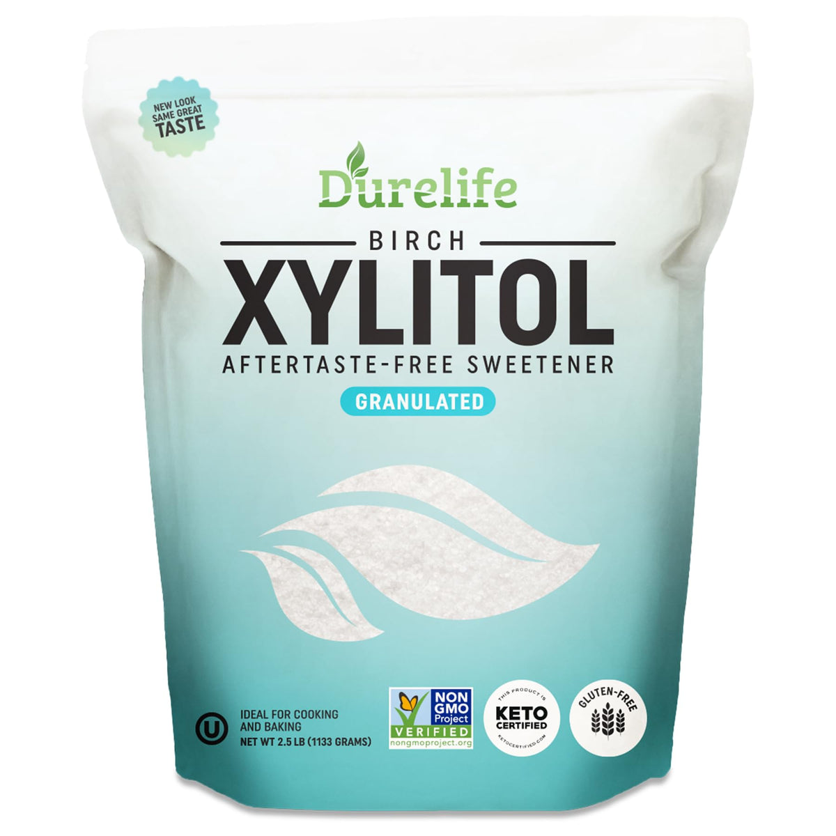 DureLife Xylitol Birch Sugar Substitute – 2.5 lb | Pure Birch Xylitol, Non-GMO, Keto & Gluten Free