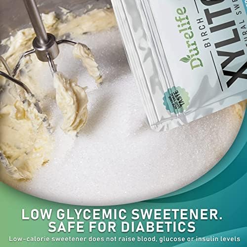 DureLife Xylitol Birch Sugar Substitute – 2.5 lb | Pure Birch Xylitol, Non-GMO, Keto & Gluten Free