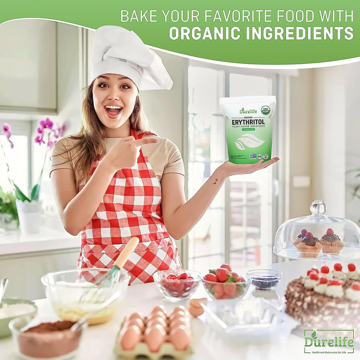 DureLife USDA Organic Erythritol – Non-GMO, Keto Certified, Zero Calorie, Kosher, 5 lb