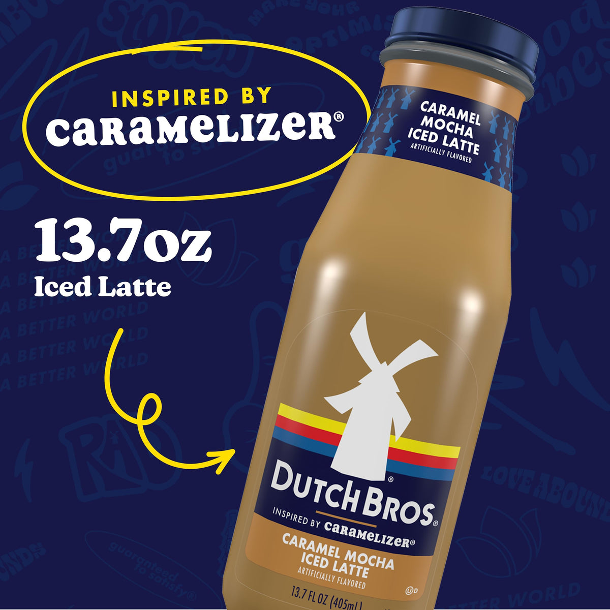 Dutch Bros Caramel Mocha Iced Latte Inspired by Caramelizer, 12-13.7 Fl Oz Bottles