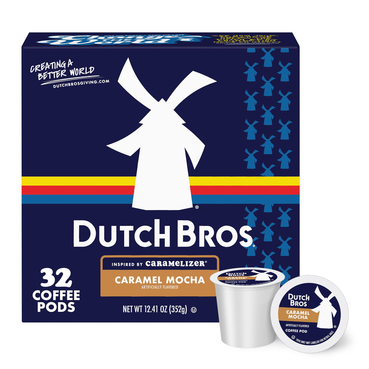 Dutch Bros Caramel Mocha Flavored Coffee Pods – 32 Count, Medium Roast, Keurig K-Cup Compatible