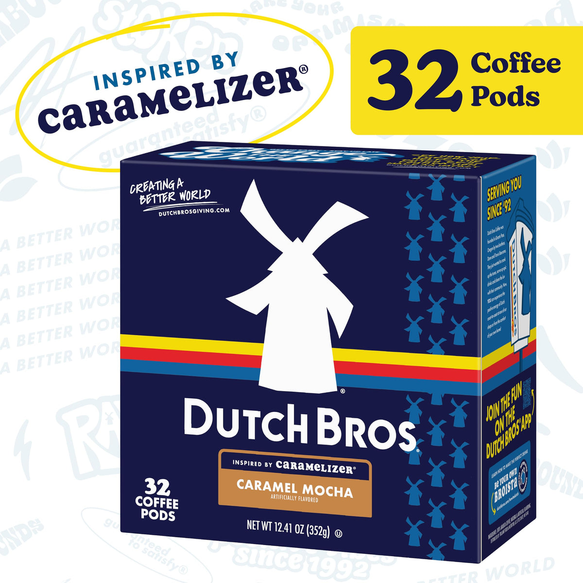 Dutch Bros Caramel Mocha Flavored Coffee Pods – 32 Count, Medium Roast, Keurig K-Cup Compatible