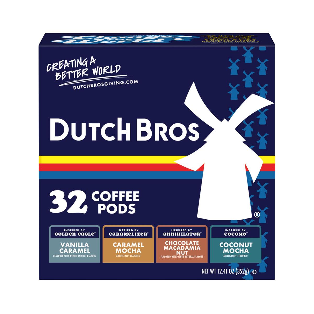 Dutch Bros Flavored Coffee Variety Pack – 32-Count K-Cup Pods, Medium Roast