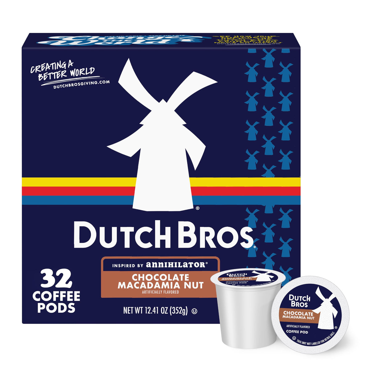 Dutch Bros Chocolate Macadamia Nut Flavored Coffee Pods — 32 Count, Medium Roast, Keurig K-Cup