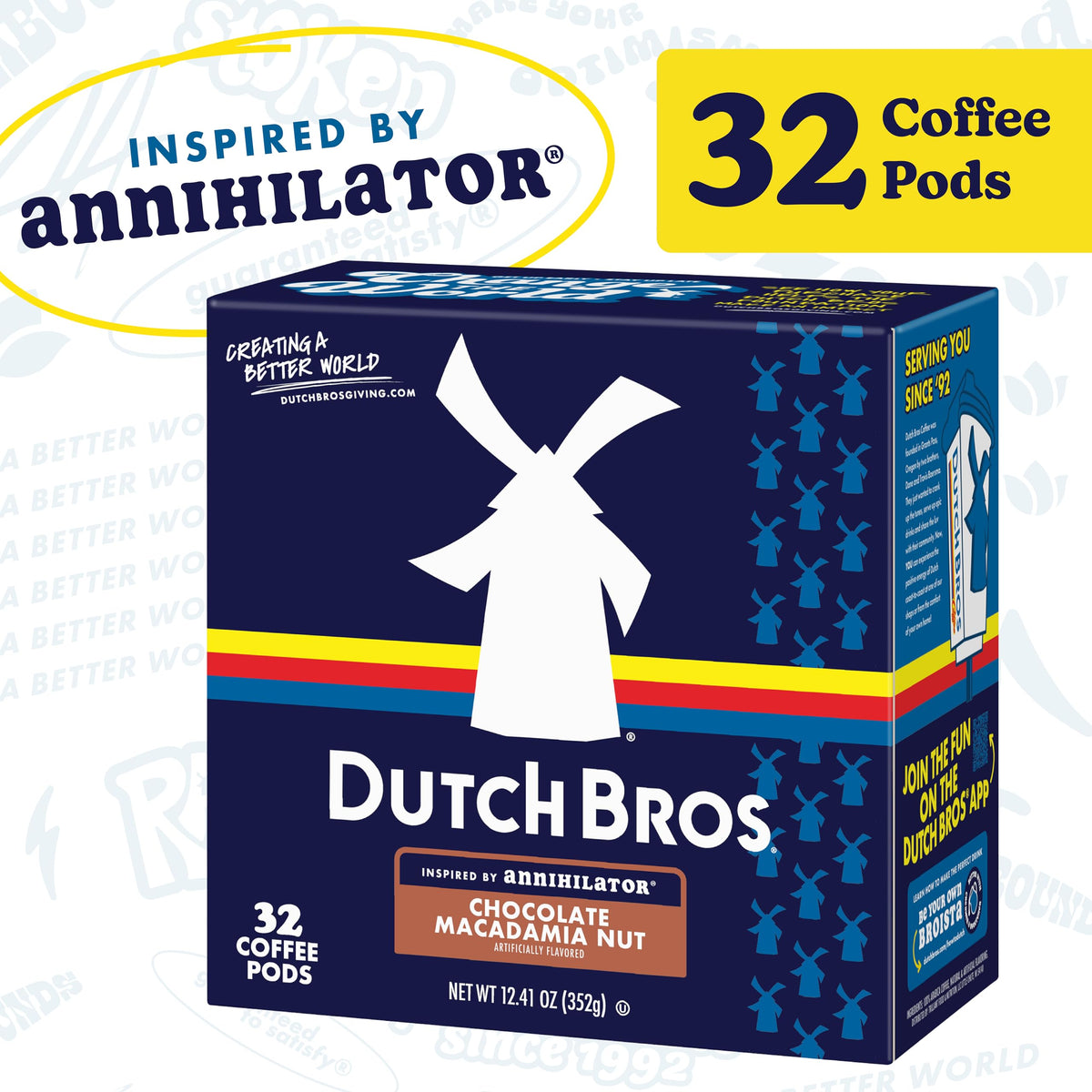 Dutch Bros Chocolate Macadamia Nut Flavored Coffee Pods — 32 Count, Medium Roast, Keurig K-Cup