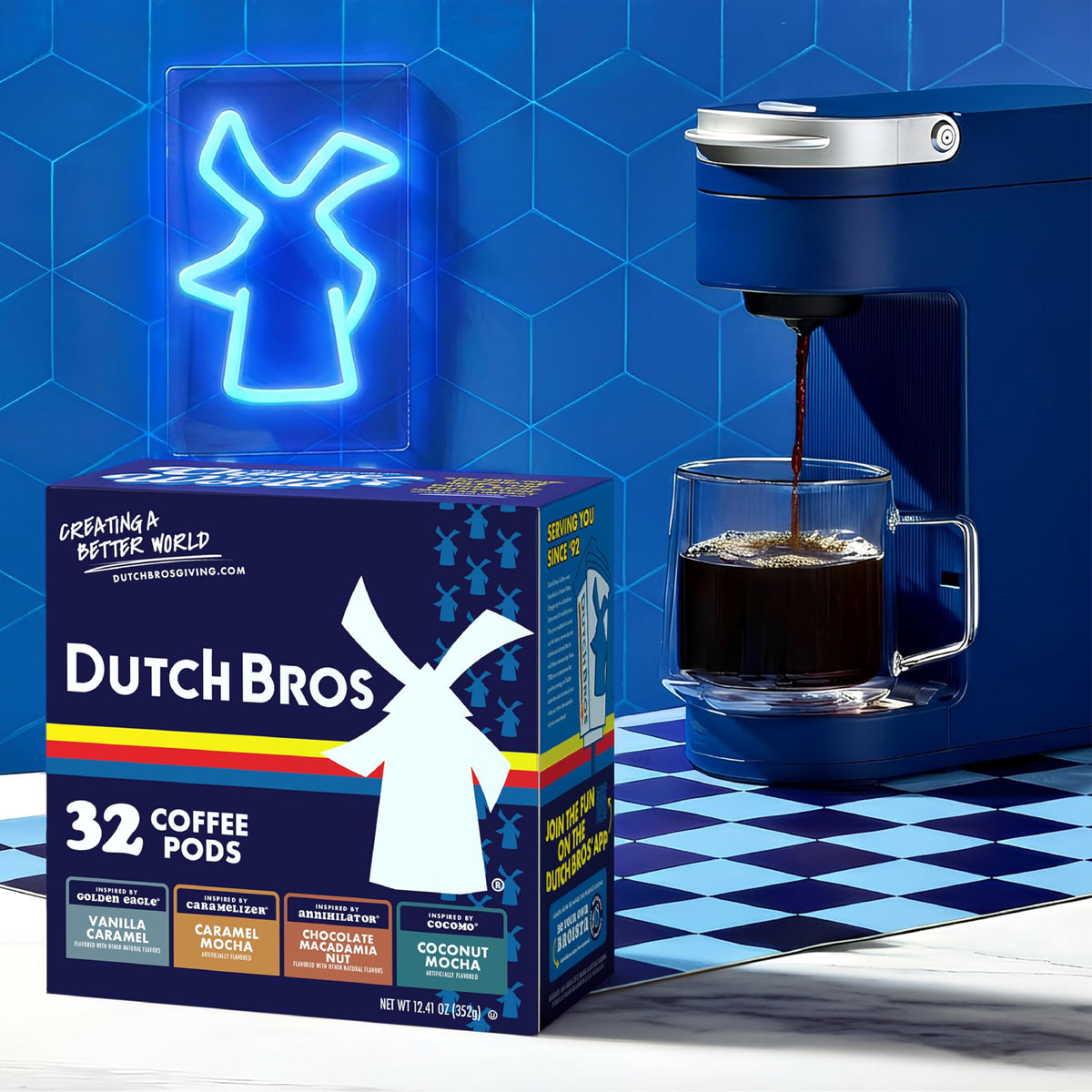 Dutch Bros Flavored Coffee Variety Pack – 32-Count K-Cup Pods, Medium Roast