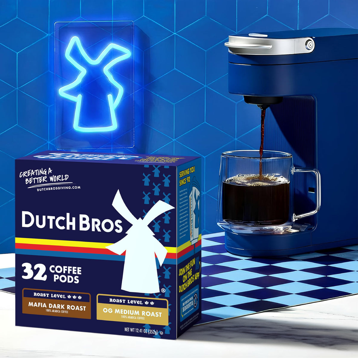 Dutch Bros Coffee Variety Pack: Medium & Dark Roast K-Cup Pods, 32 Count