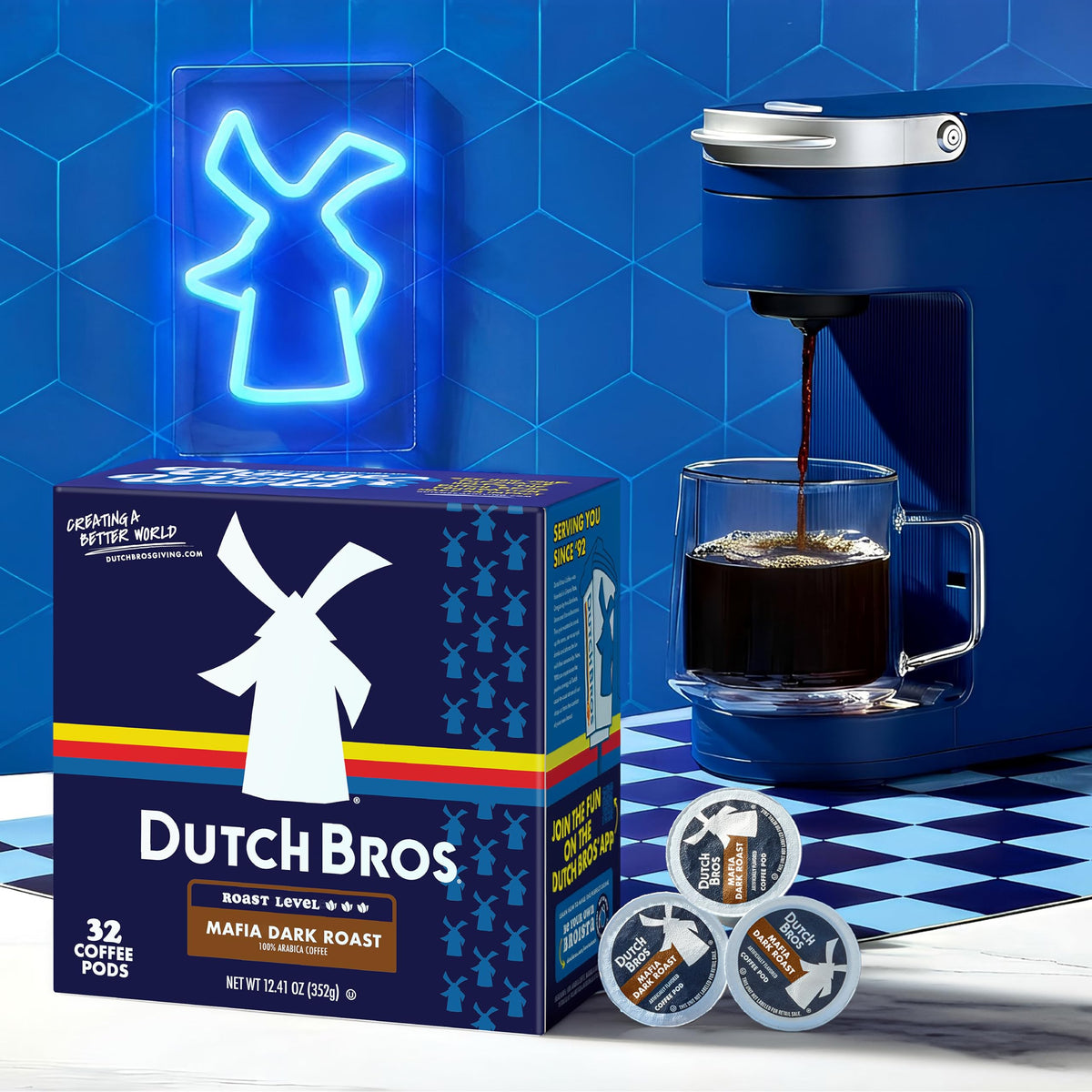 Dutch Bros Mafia Dark Roast Pods – 32-Count Keurig K-Cup Coffee, Bold & Velvety