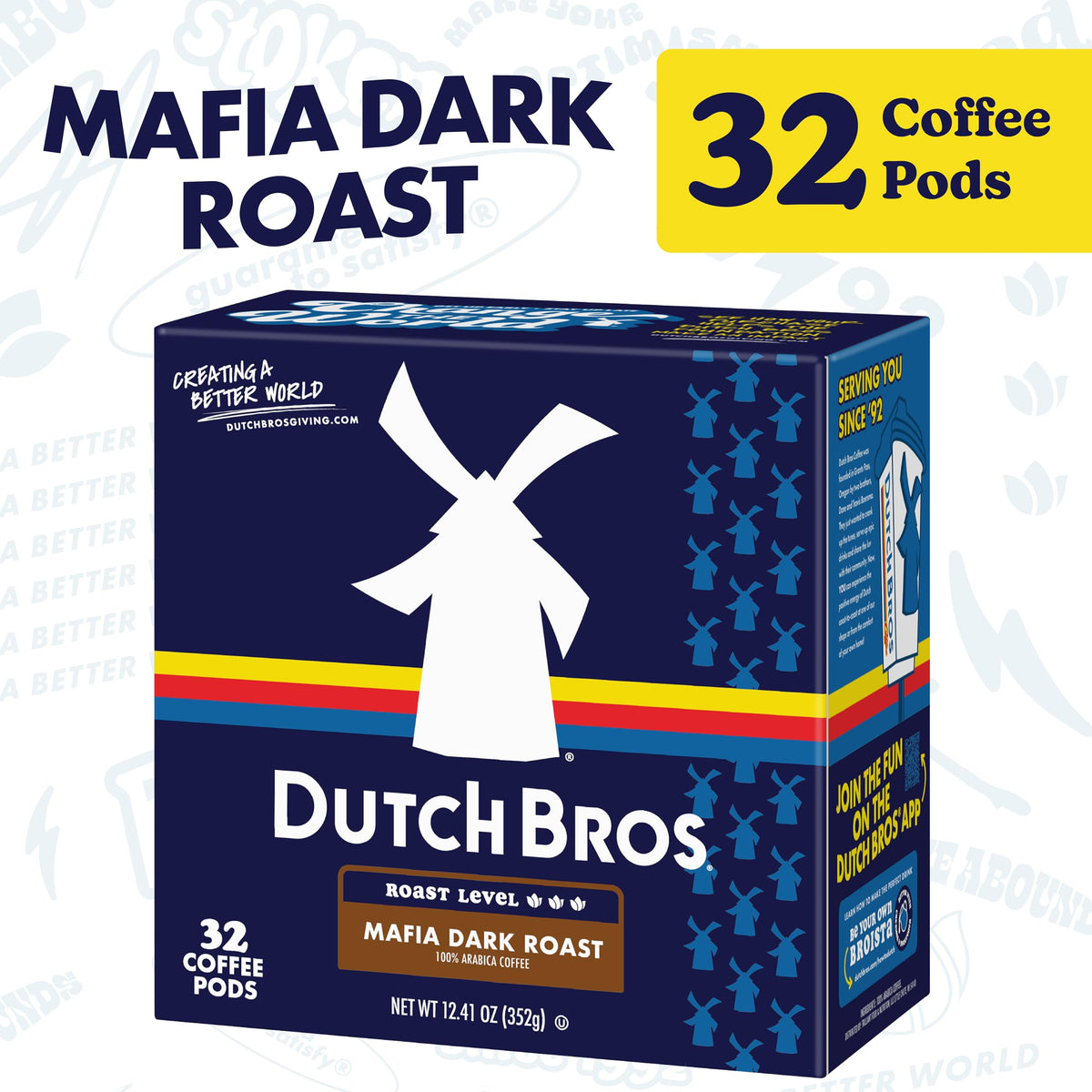 Dutch Bros Mafia Dark Roast Pods – 32-Count Keurig K-Cup Coffee, Bold & Velvety