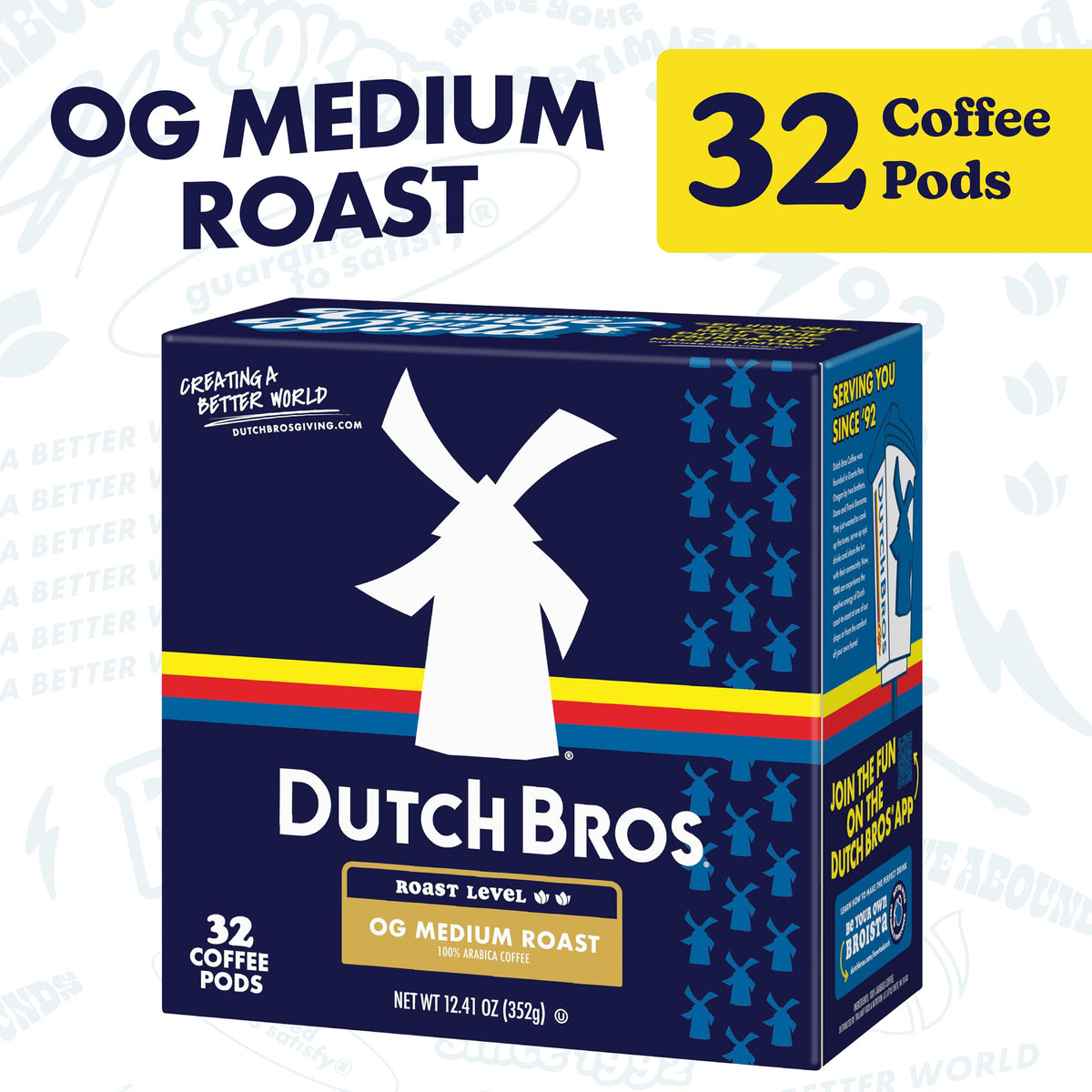 Dutch Bros OG Medium Roast Pods – 32-Count, Single Serve for Keurig K-Cup Brewers | Medium Roast