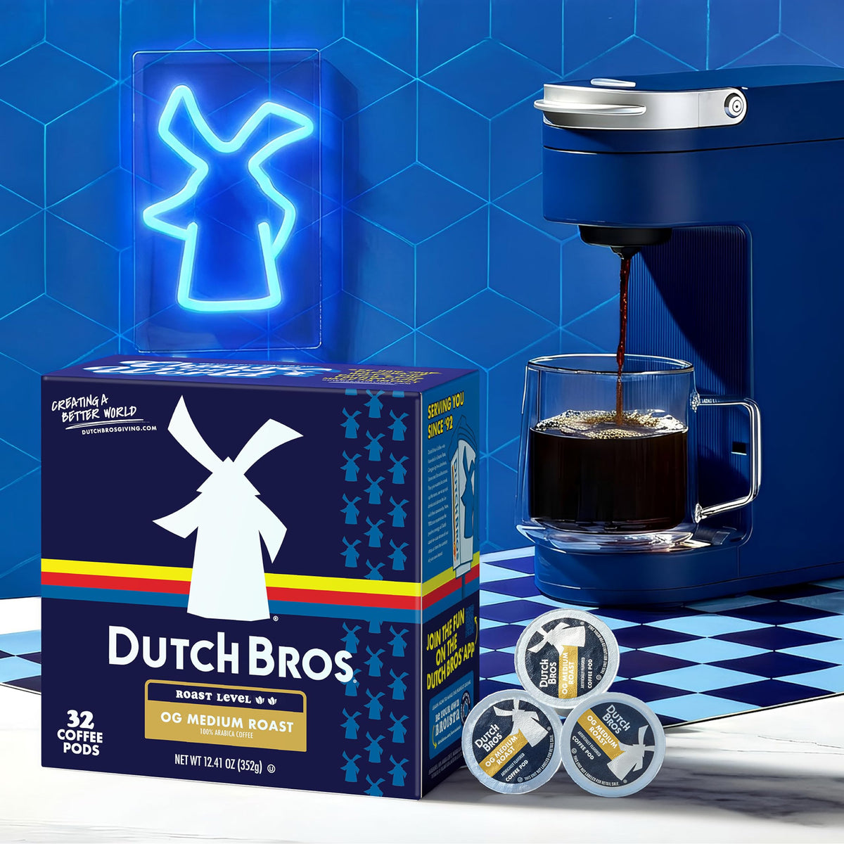 Dutch Bros OG Medium Roast Pods – 32-Count, Single Serve for Keurig K-Cup Brewers | Medium Roast
