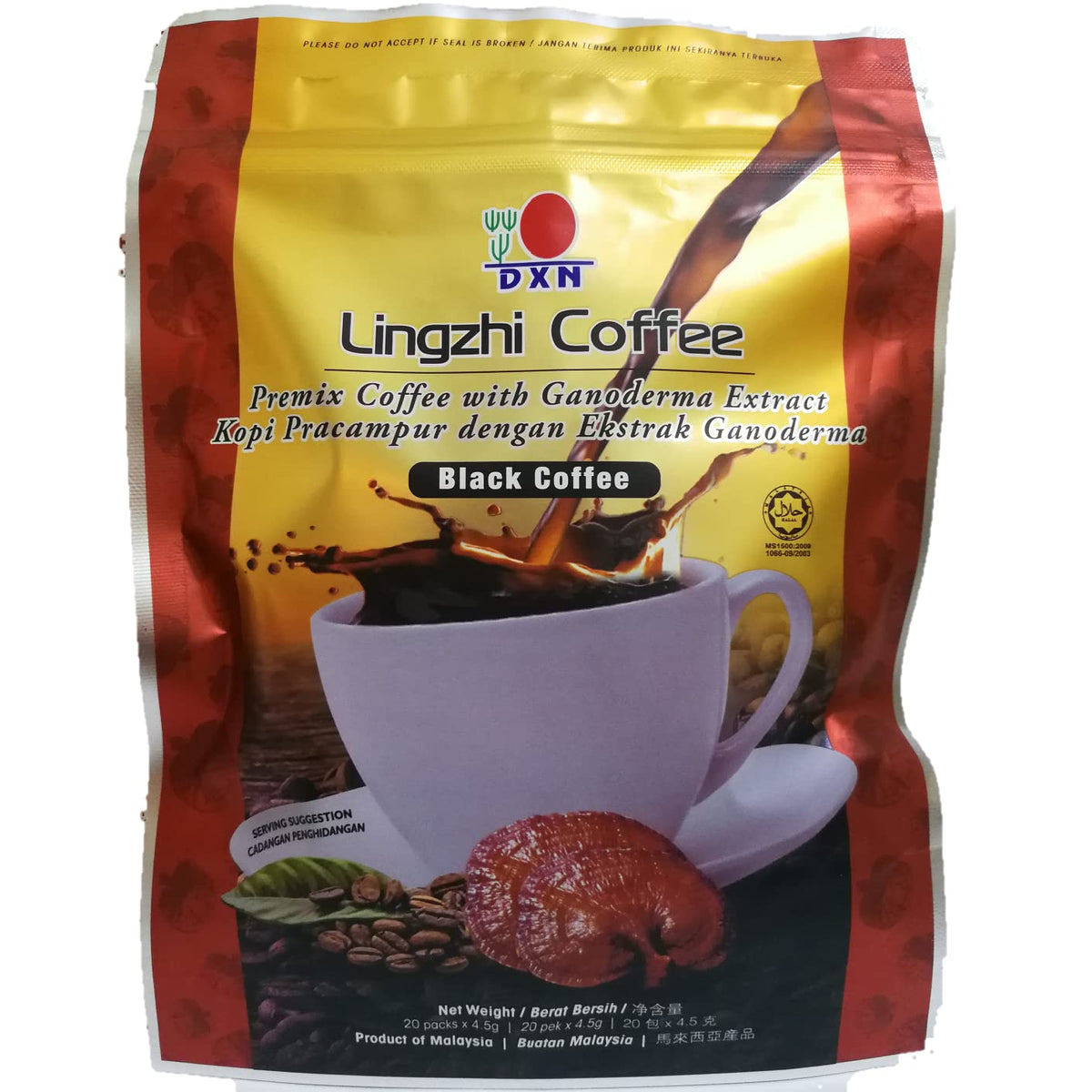 DXN 1 Box Black Coffee 2-in-1 Gourmet with 100% Organic Ganoderma