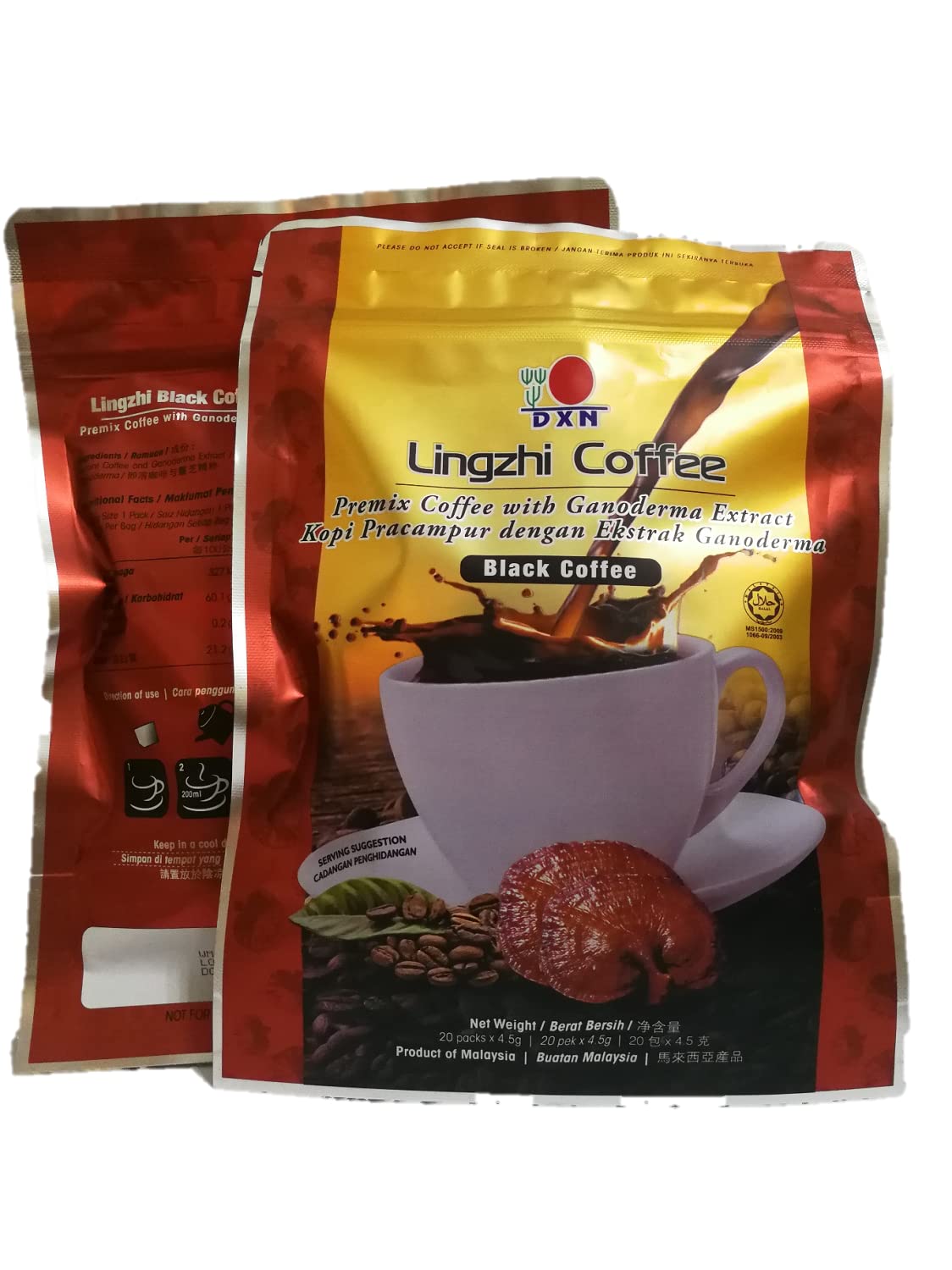 DXN 1 Box Black Coffee 2-in-1 Gourmet with 100% Organic Ganoderma