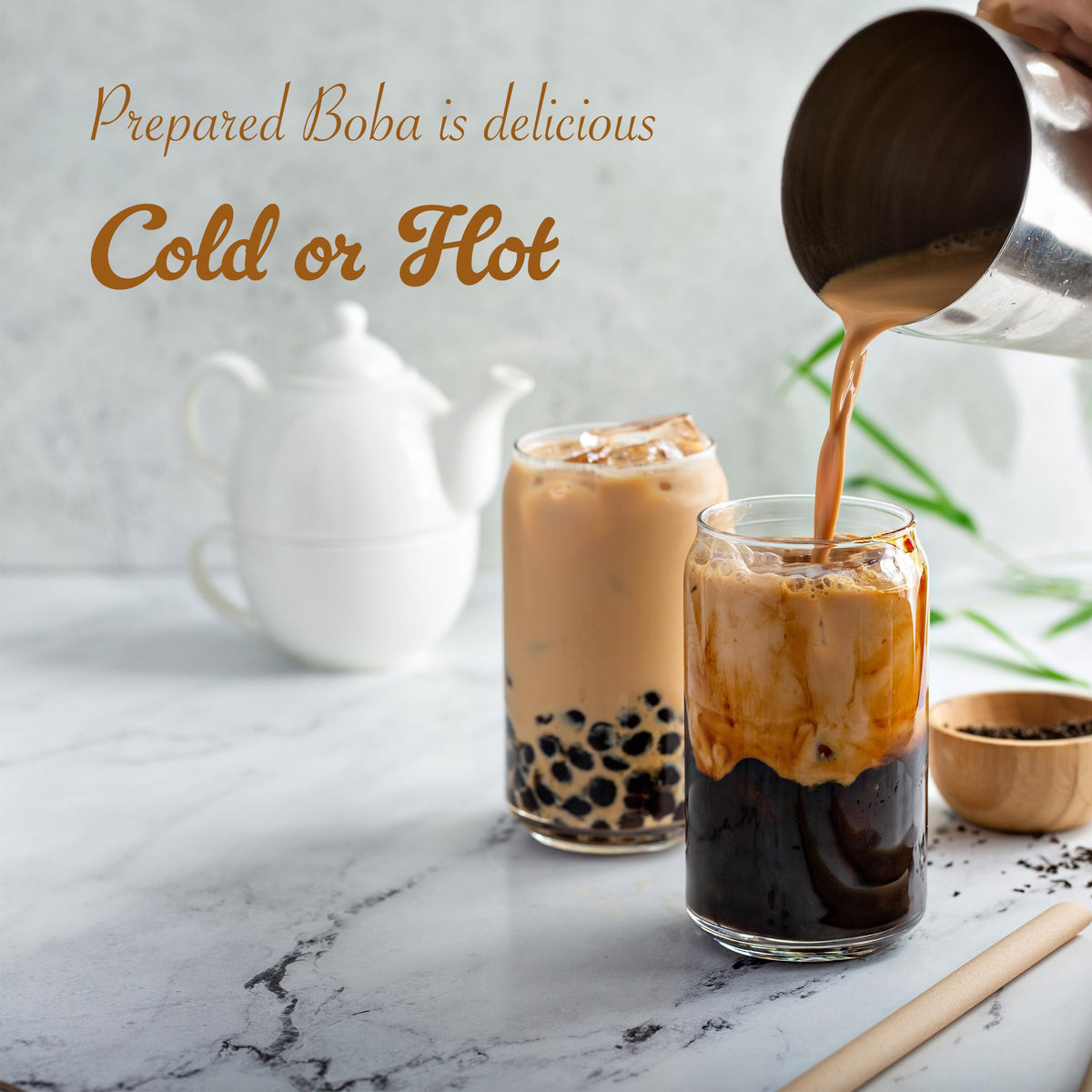 E-FA BRAND Black Tapioca Pearls (Boba) – Quick 3-Min Microwave Ready, Halal Certified, 6.6 lb